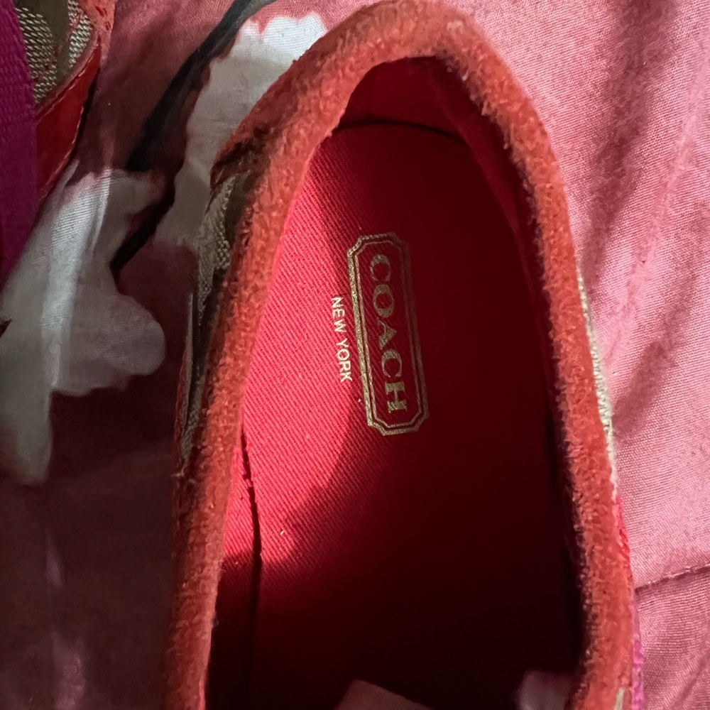 Coach Red and Pink Women's Sneakers - Picture 6 of 8